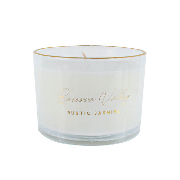 Collection Candle 340mL with Gold Rim Justic Jasmin (11x8cm)