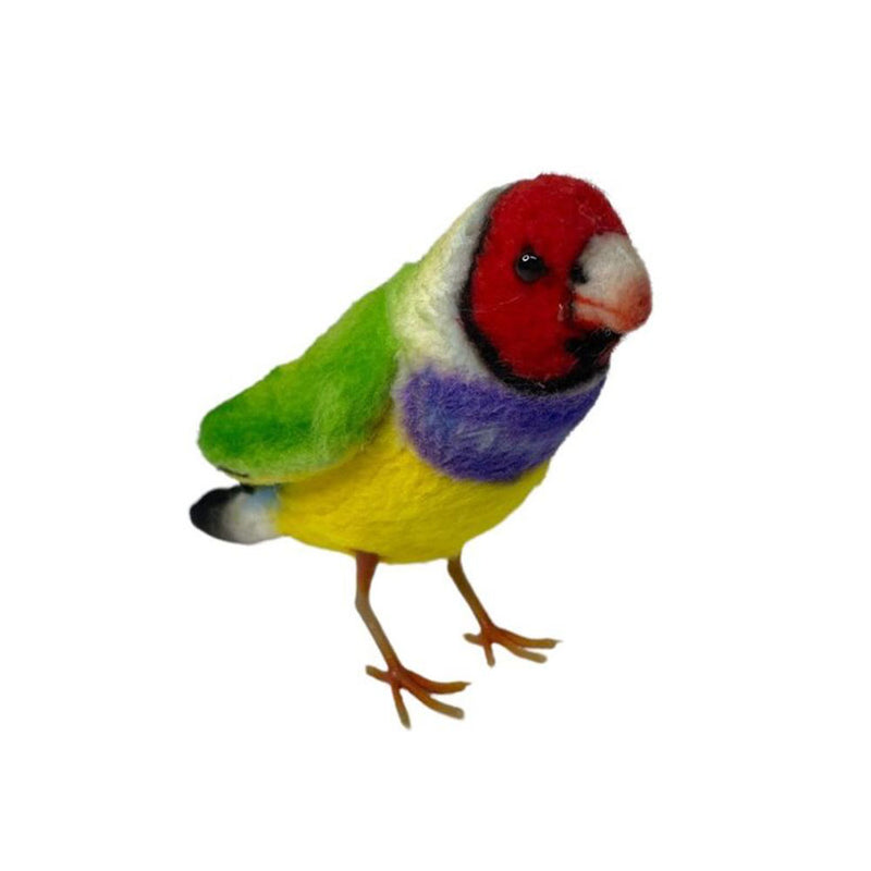 Realistic Gouldian Finch Bird Plush Toy 13cm