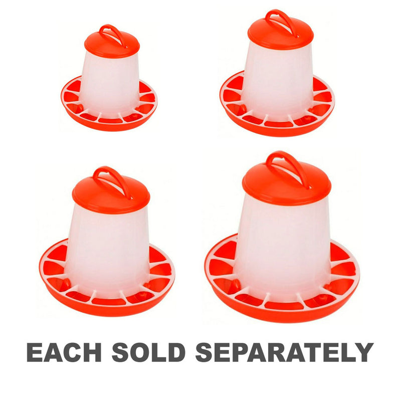 Plastic Poultry Feeder (Red and White)