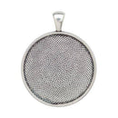Pendant Cabochon Setting 30mm 30pk (Silver)