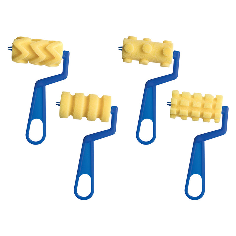 Foam Paint Patterned Rollers 4pcs