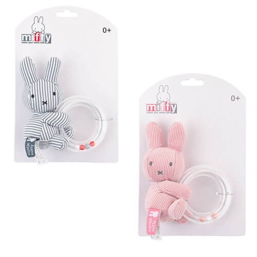 Miffy Ring Rattle with Beads