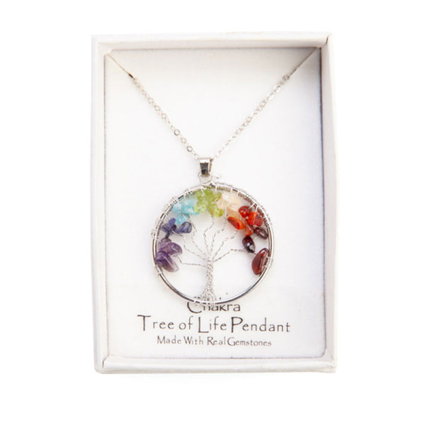 Gemstone Tree of Life Chakra Pendant