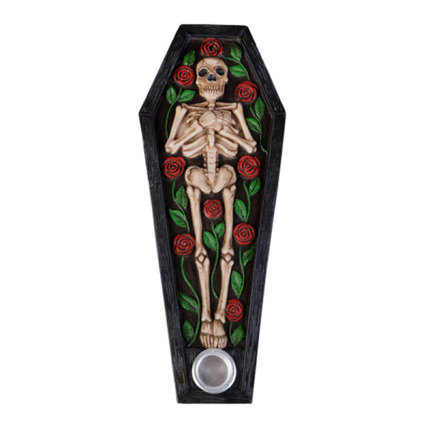 Skeleton with Roses Coffin Cone & Incense Burner