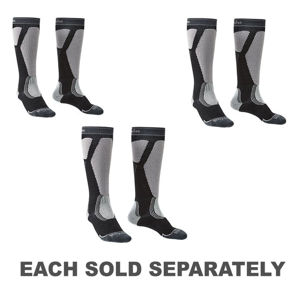 Ski Easy On Merino Performance Socks (Black/Light Grey)
