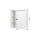 Modern Wooden Bathroom Wall Mounted Cabinet w/ Door (White)