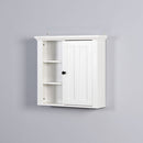 Modern Wooden Bathroom Wall Mounted Cabinet w/ Door (White)