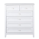 Solid Wood Free Standing Dresser for Bedroom (White)