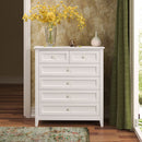 Solid Wood Free Standing Dresser for Bedroom (White)