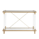 Acrylic Golden Glass Sofa Table 43.31''