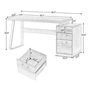 Home Office Desk with Drawers & Hanging File Storage 65"