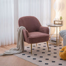 Modern Teddy Fabric Shell Chair with Golden Legs (Red)