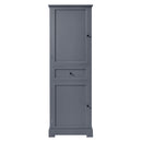 Tall Bathroom Cabinet with Adjustable Shelf & Drawer (Grey)