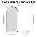 71x32 Inch Arch Full-Length Mirror (Black)
