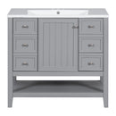 Vanity with Sink, Cabinet, & 3 Drawers 36" (Grey)
