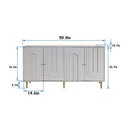 Modern Lacquered Wooden Sideboard (Grey)