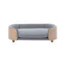 Elevated Dog Bed with Bent Back & Velvet Cushion (Large)
