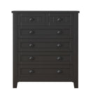 6 Drawers Wood Accent Stylish Tall Storage Organizer (Black)