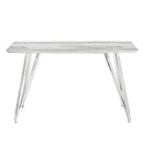Rectangular Glass Dining Table with Silver Plated Legs