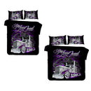 3D Printed Purple Car Design Bedding Set