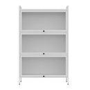 Freestanding Pantry Cabinet with Retractable Doors (White)