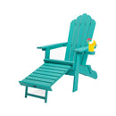 Folding Adirondack Chair with Ottoman & Cup Holder
