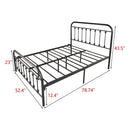 Heavy Duty Metal Full Slat Support Bed Frame (Black)