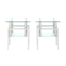 Modern Design Glass Coffee Table 2pcs