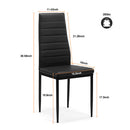 Modern Vertical Dining Kitchen Chair with Metal Legs 4pcs