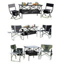 Outdoor Roll up Table & Folding Chair (Set of 3)