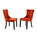 Tufted Velvet Chair with Chrome Metal Legs 2pcs