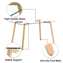Modern Minimalist Rectangular Tempered Glass Dining Table