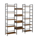 Triple Wide 5-Tier Industrial Bookshelf