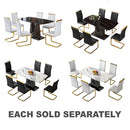 6-Seater Marble Table & Gold Plated Chair Set