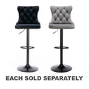 Modern Tufted Velvet Armless Bar Stools w/ Back Rest