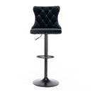 Modern Tufted Velvet Armless Bar Stools w/ Back Rest