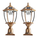 Retro Gold Dimmable Solar-Powered Column Headlights