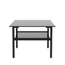 Double Layer Glass Coffee Table w/ Metal Legs