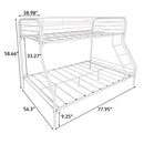 Heavy Duty Twin Sized Full Metal Bunk Bed with Rail
