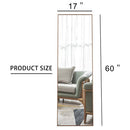 Solid Wood Frame Full Length Body Dressing Mirror (Brown)