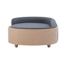 Dog Bed Solid Wood Leg Bent Back Velvet Cushion Large