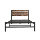 Platform Bedframe w/ Slats & Wooden Headboard