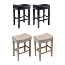 Backless Kitchen Counter Soft Sitting Stool 2pcs