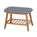 Wooden Shoe Storage Rack with Changing Stool (Natural)