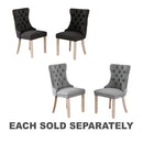 Solid Wood Tufted Linen Chair with Wooden Legs 2pcs