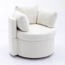 Sillón giratorio de tela de peluche con juego de almohadas