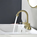Brushed Gold 4" 2-Handle Centerset Bathroom Faucet