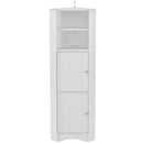Tall Corner Bathroom Cabinet with Adjustable Shelves (White)