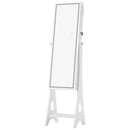 Fashion Mirror with Jewelry Cabinet & LED Lights (White)