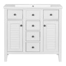 Bathroom Vanity with Ceramic Basin (White)